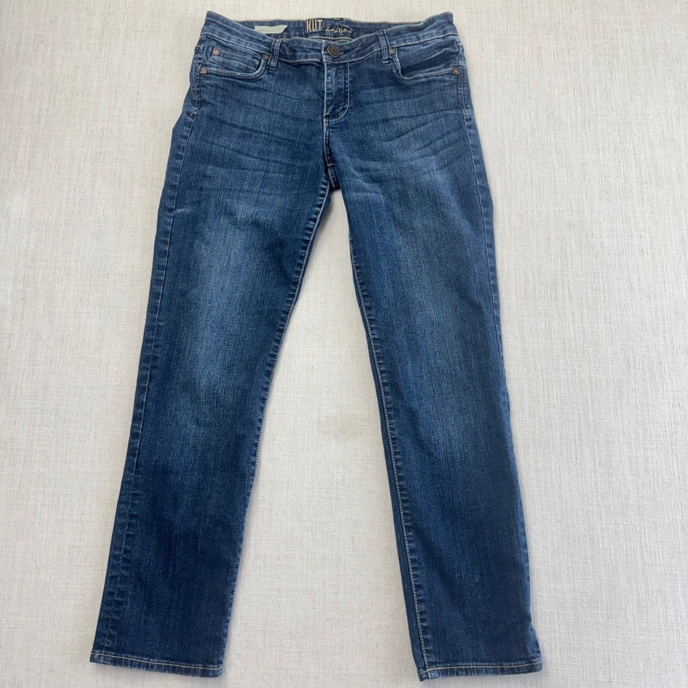 KUT From The Kloth Katy Boyfriend Jeans Womens Size 6 Medium Wash Stretch Denim